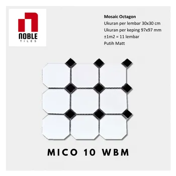 Keramik Noble Tile Mosaic MICO 10 WBM - 30x30 Cm. 96x96 Mm