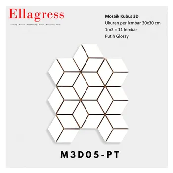 Keramik Ellagress Cutting Mosaic M3D05 PT - 30x30cm. Glossy
