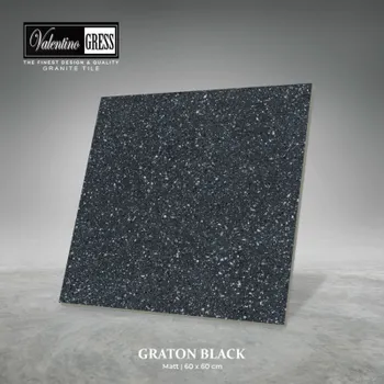 Granite Tile Valentino Graton Black - Matt - 60x60