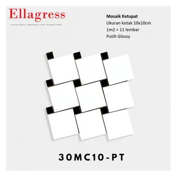 Keramik Ellagress Cutting Mosaic 30MC 10PT - 30x30cm. Glossy
