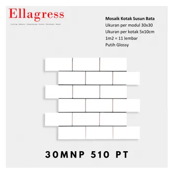 Keramik Ellagress Cutting Mosaic 30MC 510PT - 30x30cm. Glossy