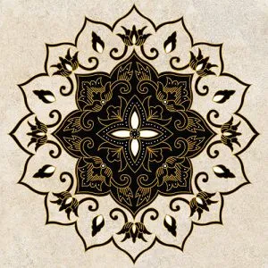 Granite Tile Niro Swatantra D0045 Mandala Cakra Ningrat 02 - 60x60