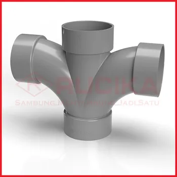 Aksesoris Pipa Rucika PVC Large Radius Double Tee 2 Tipe D
