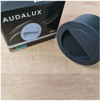 Lampu  Armatur Audalux Dinding Tangga LED IP65 Hitam Bulat 3 Watt