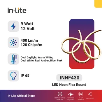Lampu  Armatur In-Lite Neon Flex Round / INNF430 / 9 Watt - Blue