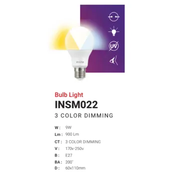Lampu  Armatur In-Lite INSM022 / 9 Watt / 3 color dimming