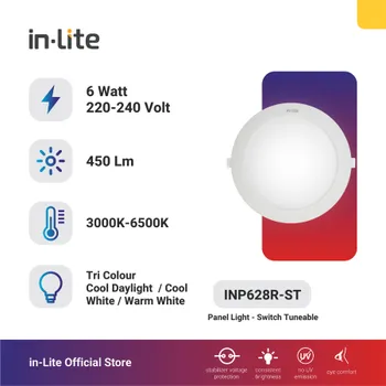 Lampu  Armatur In-Lite Switch Tuneable Panel Light / INPS628R ST / 6 Watt - Default