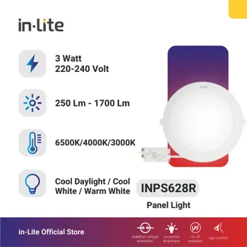 Lampu  Armatur In-Lite Inbow Panel Light / INPS628R / 3 Watt - Default