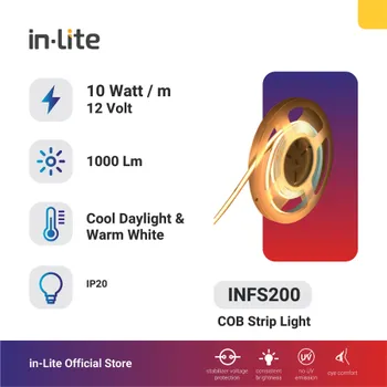 Lampu  Armatur In-Lite COB Strip Light / INFS200 / 10 Watt - Cool Daylight