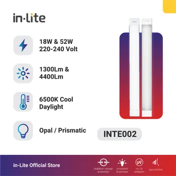 Lampu  Armatur In-Lite Tube Light / INTE002 / 52 Watt - Opal