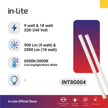 Lampu  Armatur In-Lite Tube Light / INT8G004 / 9 Watt