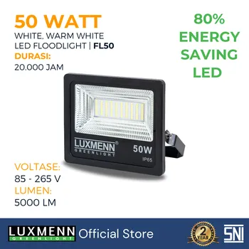 Lampu  Armatur Luxmenn LED LUX - FL50 / 50 Watt / Lampu Sorot Flood Light - Putih ( 6000k )