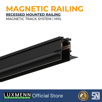 Lampu  Armatur Luxmenn LED LUX - MRL3 / Magnetic Track Light Railing Recessed Mounted - 3 Meter - Packing Kayu 3m