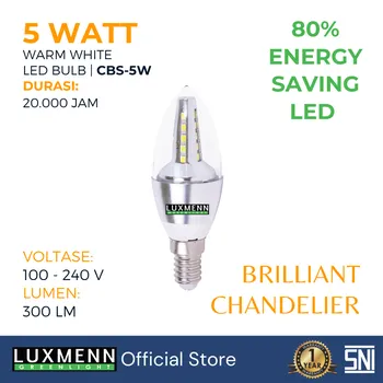 Lampu  Armatur Luxmenn LUX-CBS / 5 Watt / Fitting E14 - Tipe Bohlam - Kuning 3000k