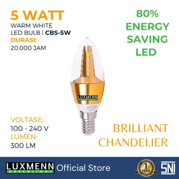 Lampu  Armatur Luxmenn LUX-CBG / 5 Watt / Fitting E14 - Tipe Bohlam - Kuning 3000k