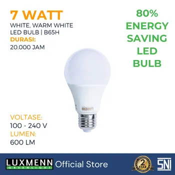 Lampu  Armatur Luxmenn LUX-B65H / 7 Watt / Fitting E27 - Tipe Bohlam - Kuning 3000k