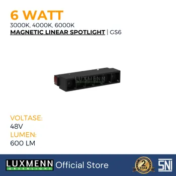 Lampu  Armatur Luxmenn LED LUX - GS6 / 6 Watt / Magnetic Track Light Linear Spotlight - Cool White ( 4000k )