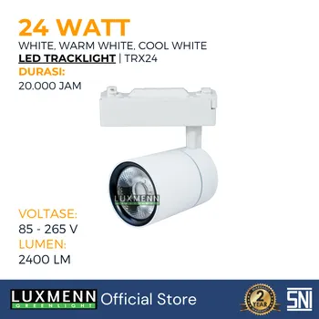 Lampu  Armatur Luxmenn LUX-TRX24-BW / 24 Watt / Track Light Body White - Tipe Spotlight - Cool White 4000k