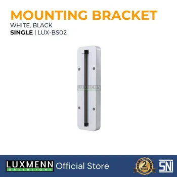 Aksesoris Listrik Luxmenn LED LUX - BS02 / Track Light Bracket Railing / Rel Lampu Sorot Spotlight. Double - Putih