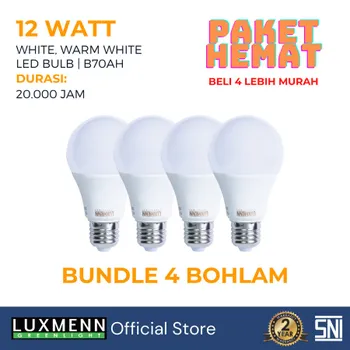 Lampu  Armatur Luxmenn LED LUX - PROMOB70AH / 12 Watt / 4 Pcs / E27 / Bohlam - White (6000k)
