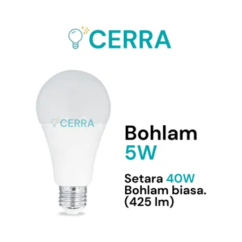 Lampu  Armatur Luxmenn LED CRA - BD005D / 5W / Lampu Bohlam - Kuning ( 3000k )