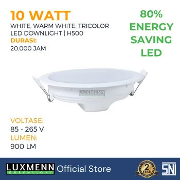 Lampu  Armatur Luxmenn LUX-H500 / 10 Watt / Inbow Bulat - Tipe Downlight - Kuning 3000k