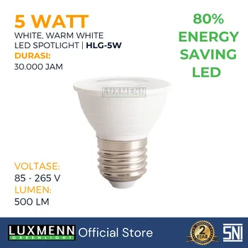 Lampu  Armatur Luxmenn LUX-HLG / 5 Watt / Fitting E27 - Tipe Spotlight - Putih 6000k