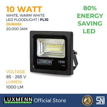 Lampu  Armatur Luxmenn LED LUX - FL10 / 10 Watt / Lampu Sorot Flood Light - Putih ( 6000k )