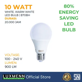 Lampu  Armatur Luxmenn LUX-B70H / 10 Watt / Fitting E27 - Tipe Bohlam - Kuning 3000k