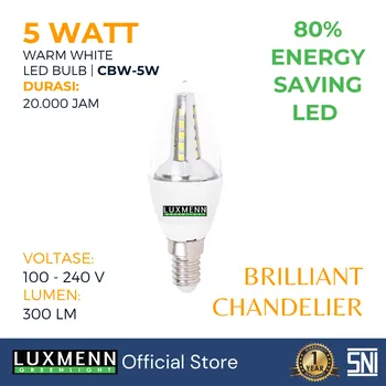 Lampu  Armatur Luxmenn LUX-CBW / 5 Watt / Fitting E14 - Tipe Bohlam - Kuning 3000k