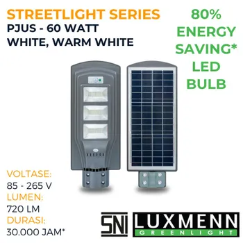 Lampu  Armatur Luxmenn LED LUX - PJUS / 60 Watt / Lampu Jalan Solar / Sensor - Putih 6000k
