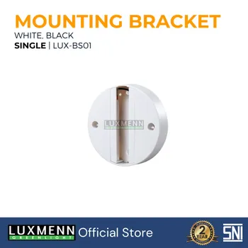 Aksesoris Listrik Luxmenn LED LUX - BS01 / Track Light Bracket Railing / Rel Lampu Sorot Spotlight. Single - Putih