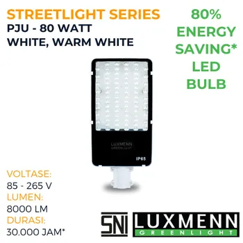 Lampu  Armatur Luxmenn LED LUX - PJU / 80 Watt / Lampu Jalan - Putih 6000k