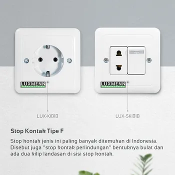 Outlet Listrik Luxmenn Stop Kontak Seri KIB1B - Putih