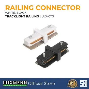 Aksesoris Listrik Luxmenn LED - LUX - CTS / Track Light Connector Sambungan Railing / Rel Lampu Sorot Spotlight. Sudut - Hitam