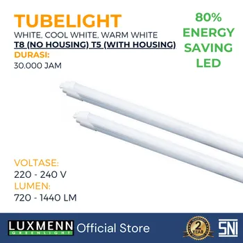 Lampu  Armatur Luxmenn LED LUX - T8 / 120 Cm / 18 Watt / Lampu Tubelight / No Housing - White ( 6000k )