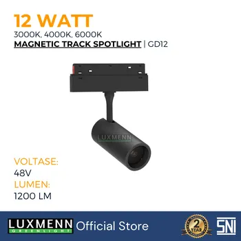 Lampu  Armatur Luxmenn LED LUX - GD12 / 12 Watt / Magnetic Track Light Spotlight - White ( 6000k )