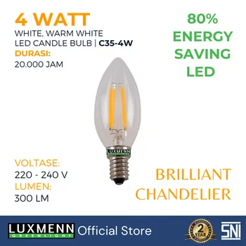 Lampu  Armatur Luxmenn LUX-C35 / 5 Watt / Fitting E14 - Tipe Bohlam - Putih 6000k