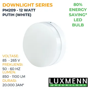 Lampu  Armatur Luxmenn LED LUX - PM209 / 12 Watt / Lampu Downlight Outbow / Bulat - Kuning ( 3000k )