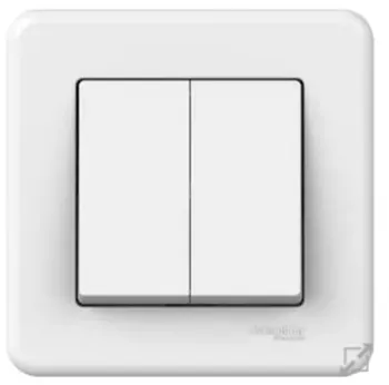 Outlet Listrik Schneider Leona Saklar Tunggal 2 Gang 1 Arah LNA0300321