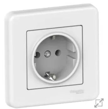 Outlet Listrik Schneider Leona 1 Gang Kotak Kontak Tipe Schuko dengan Child Protection LNA2900221