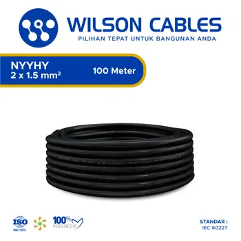 Kabel Listrik Wilson NYYHY 2x1.5mm2 100 meter - Hitam