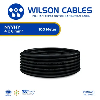 Kabel Listrik Wilson NYYHY 4x6mm2 100 meter - Hitam