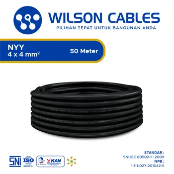 Kabel Listrik Wilson NYY 4x4mm2 50 meter - Hitam