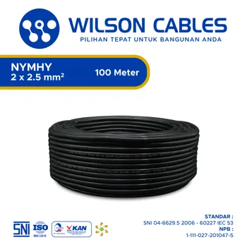Kabel Listrik Wilson NYMHY 2x2.5mm2 100 meter - Putih