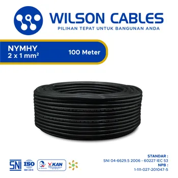 Kabel Listrik Wilson NYMHY 2x1mm2 100 meter - Hitam