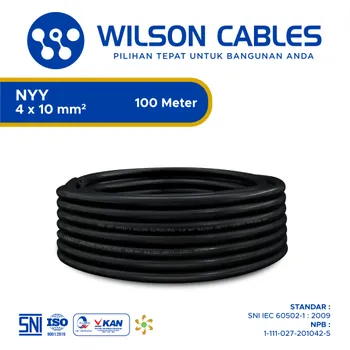 Kabel Listrik Wilson NYY 4x10mm2 100 meter - Hitam