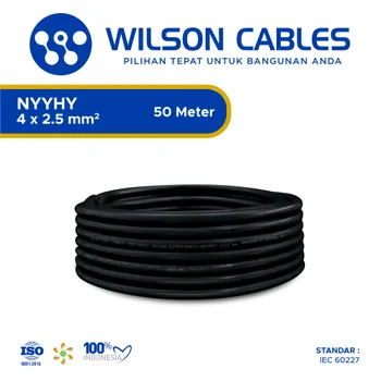Kabel Listrik Wilson NYYHY 4x2.5mm2 50 meter - Hitam