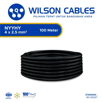 Kabel Listrik Wilson NYYHY 4x2.5mm2 100 meter - Hitam
