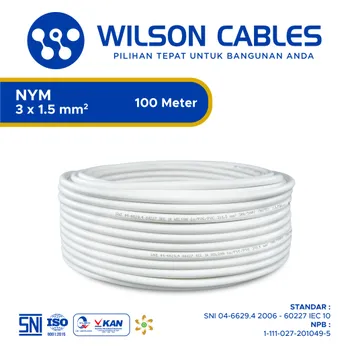 Kabel Listrik Wilson NYM 3x1.5mm2 100 meter - Putih